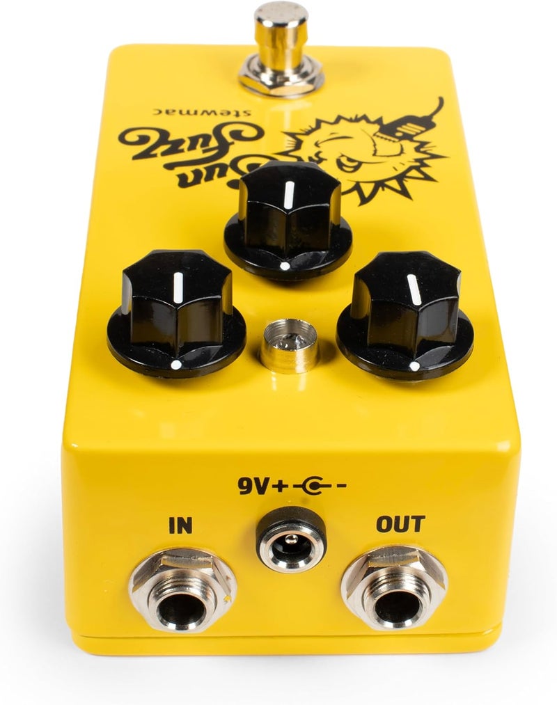 StewMac Sun Fuzz Pedal – Classic 60s-Inspired Fuzz with True Bypass, Silicon BC108 Transistor, Volume, Fuzz & Tone Controls – Bias and Clean Trim Pots - Image 3